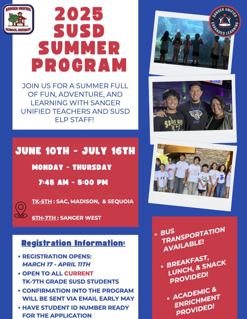 SUSD Summer 2025 flyer - Eng